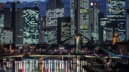 Büros der Bankentürme im hessischen Frankfurt am Main.