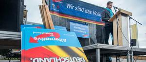 Die AfD bei einer Kundgebung in Mecklenburg-Vorpommern.