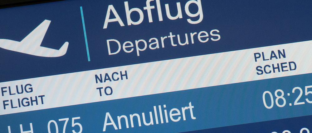 Annullierte Flüge der Lufthansa