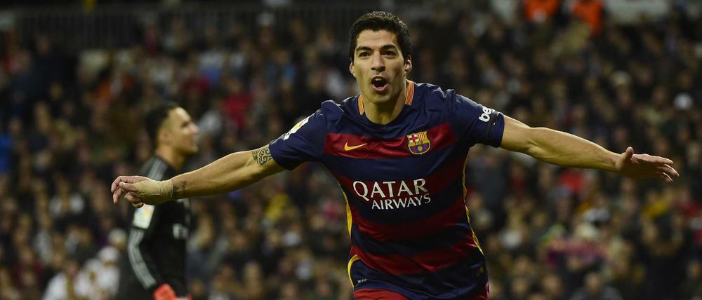 Barcelonas Luis Suarez erzielte zwei Tore gegen Real.