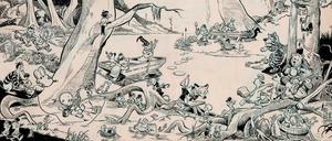 Vorsatzblatt für die Autobiografie "Ten Ever-Lovin’ Blue-Eyed Years with Pogo", 1959, Tusche auf Karton.