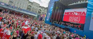 Bei der EM 2012 war das Public Viewing (hier in Poznan) noch ein relativ unbeschwertes Vergnügen. Darauf hoffen auch die Franzosen als Gastgeber der kommenden Europameisterschaft.