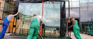 Schufften für Berlin. Hier Bauarbeiter vor der Akademie der Künste. Foto: Mike Wolff