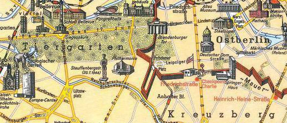 Geteilte Stadt. Dieser Plan von 1968 stammt aus dem Westermann-Schulatlas. 
