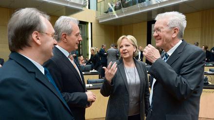 Kein Weiterkommen? Die Ministerpräsident Haseloff, Tillich, Kraft und Kretschmann. 