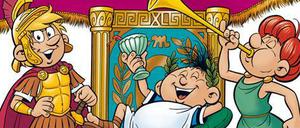 Jubilare: So präsentieren sich die Abrafaxe auf dem aktuellen "Mosaik"-Titel.