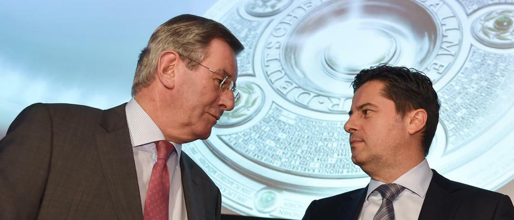 Ende der Diskussion. DFL-Geschäfstführer Christian Seifert (r.) verbat sich weitere kluge Vorschläge aus der Liga.