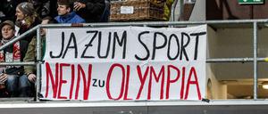 Beim Fußball haben sie gut reden. Im Stadion des FC St. Pauli war die Antistimmung sichtbar. Der Fußball muss sich aber um seine Zukunft keine Sorgen machen - im Gegensatz zu mancher olympischer Disziplin. 