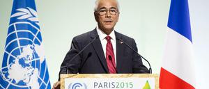 Kiribatis Präsident Anote Tong am Montag bei seiner Rede während der UN-Klimakonferenz in Paris.
