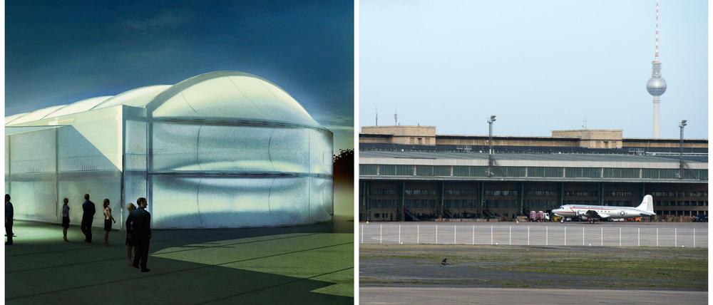 Die Blumenhalle kommt vors Terminal, hinter den Zaun.