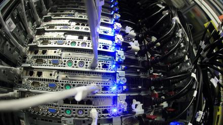 Server im neuen Rechenzentrum der Deutschen Telekom in Biere (Sachsen-Anhalt).