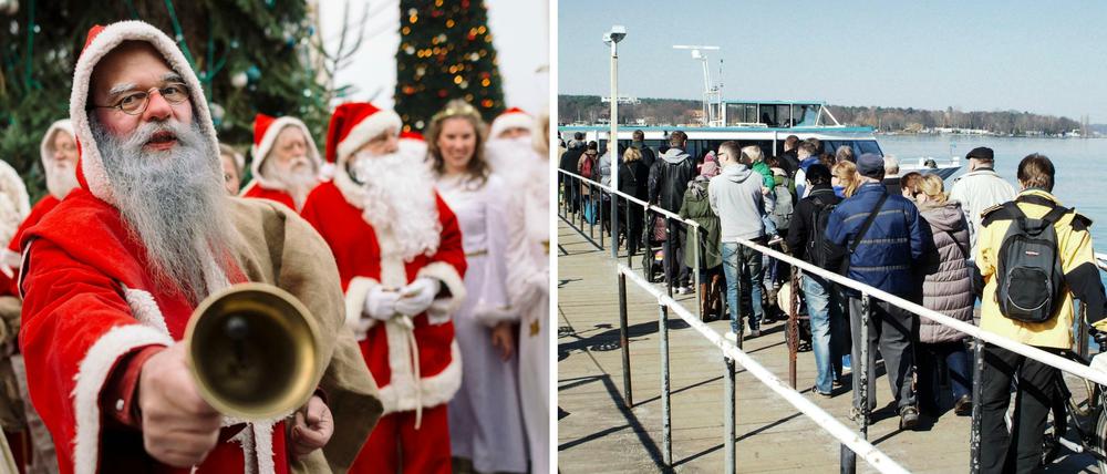 Schönen 2. Advent. Die Weihnachtsmänner sind auf dem Weg. Nach Kladow geht's mit der Fähre.