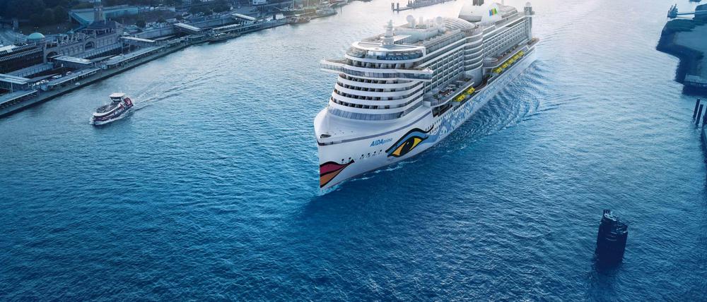 Immer wieder gigantisch: die Kreuzfahrtschiffe wie hier vom Kaliber der Aida. 