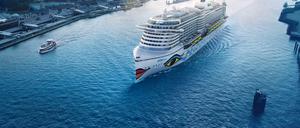 Immer wieder gigantisch: die Kreuzfahrtschiffe wie hier vom Kaliber der Aida.