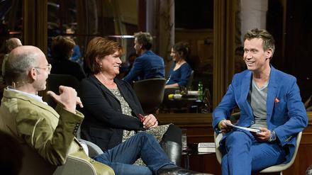 Quartett-Moderator Volker Weidermann (re.) mit Maxim Biller und Christine Westermann.