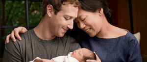 Facebook-Gründer Mark Zuckerberg mit seiner Frau Priscilla Chan und Tochter Max.