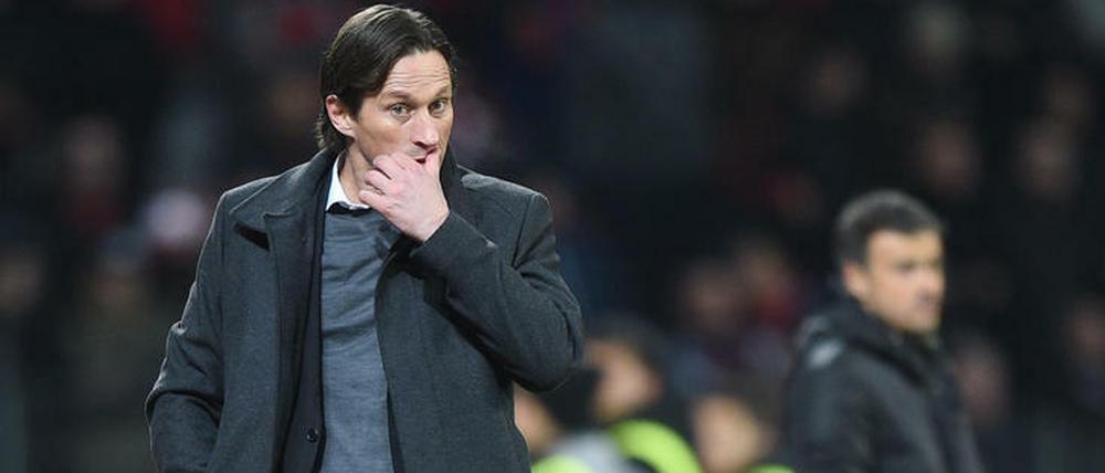 Roger Schmidt war nach dem 1:1 gegen Barca sauer.