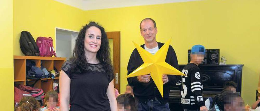 Soziale Wärme. Julia Lehmann und Thomas Brockwitz sorgen dafür, dass Kinder ausgewogen ernährt werden.