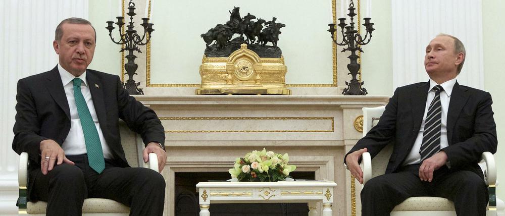 Bei einem Treffen im September im Kreml: Recep Tayyip Erdogan zu Gast bei Wladimir Putin (rechts).