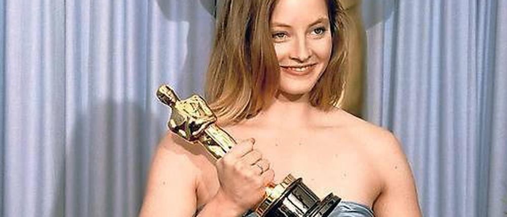 Jodie Foster erhält 1988 den Academy Award für „Angeklagt“.