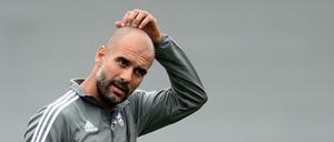 Trainer Pep Guardiola vom Fußball-Bundesligisten FC Bayern München.
