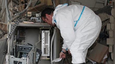 In NRW wurden in den vergangenen Monaten mehr als 60 Geldautomaten gesprengt - hier in Nottuln-Darup (Kreis Coesfeld).