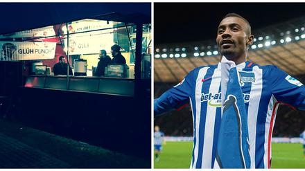 Links die Härte, rechts die Hertha: Glühweinstand in der Einsamkeit, Stürmer Kalou im Mittelpunkt.