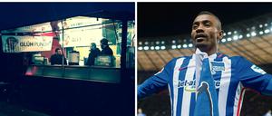 Links die Härte, rechts die Hertha: Glühweinstand in der Einsamkeit, Stürmer Kalou im Mittelpunkt.