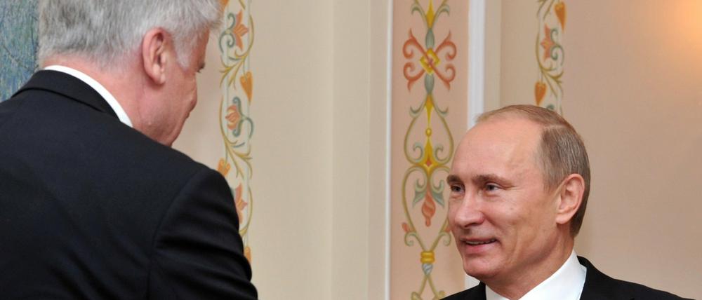 Im Februar will CSU-Chef Horst Seehofer (links) den russischen Präsidenten Wladimir Putin in Moskau treffen - wie hier im Jahr 2011. 