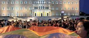 Der Christopher Street Day in Athen im Jahr 2015.