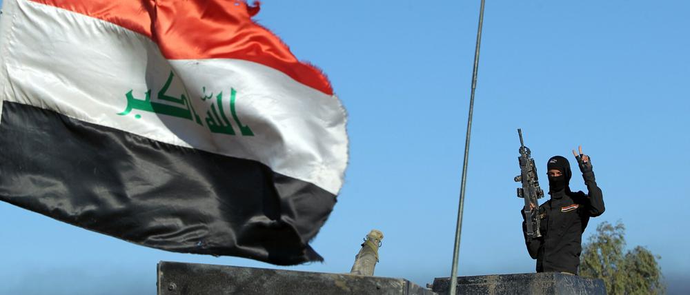 Ein irakischer Soldat in Ramadi. Die Stadt wird hauptsächlich vom IS kontrolliert.