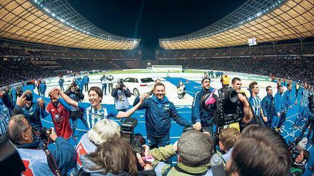 Fröhlicher Ausklang. Hertha feiert Platz drei zur Winterpause.