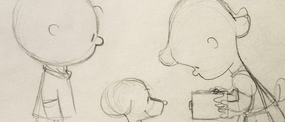 Strich für Strich. Die Abbildung entnehmen wir dem Prachtband „Kein Strich zu viel – 65 Jahre Peanuts“ (Baumhaus Verlag, Köln, 304 Seiten, 39 €).