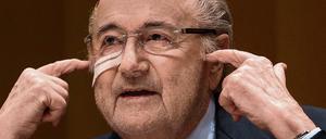 Joseph 'Sepp' Blatter, bei seiner Pressekonferenz am Montag.