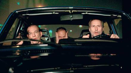Schwer zu sagen, was hier Schein ist, was Sein. Martin Wuttke, Ulrich Tukur und Wolfram Koch (von links) verdächtigen sich in diesem „Tatort“ gegenseitig.