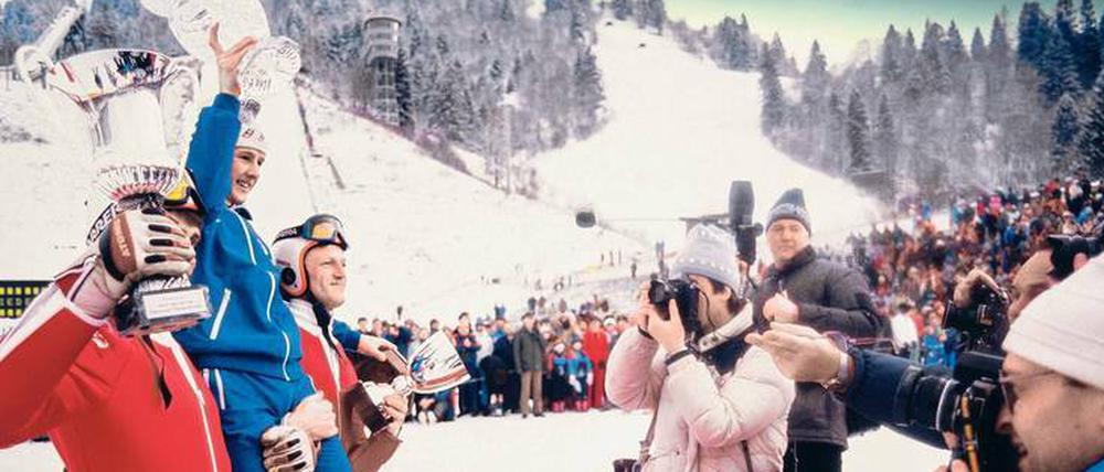 Gesamtdeutscher Überflieger. Jens Weißflog gewann die Tournee 1984, 1985 (Foto – in Diensten der DDR), 1991 und 1996.