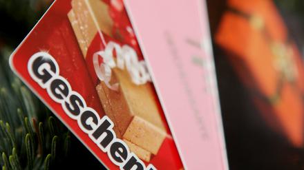Geschenk-Gutscheine sind die beliebtesten Weihnachtsgeschenke.