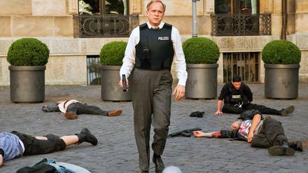 Großes Theater: Ulrich Tukur als LKA-Ermittler Kommissar Felix Murot als LKA-Ermittler in der "Tatort"-Folge "Im Schmerz geboren". 