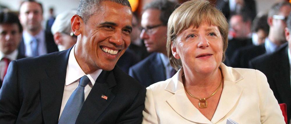 US-Präsident Barack Obama und Bundeskanzlerin Angela Merkel am 07.06.2015 in Elmau (Bayern) bei einem Konzertbesuch.