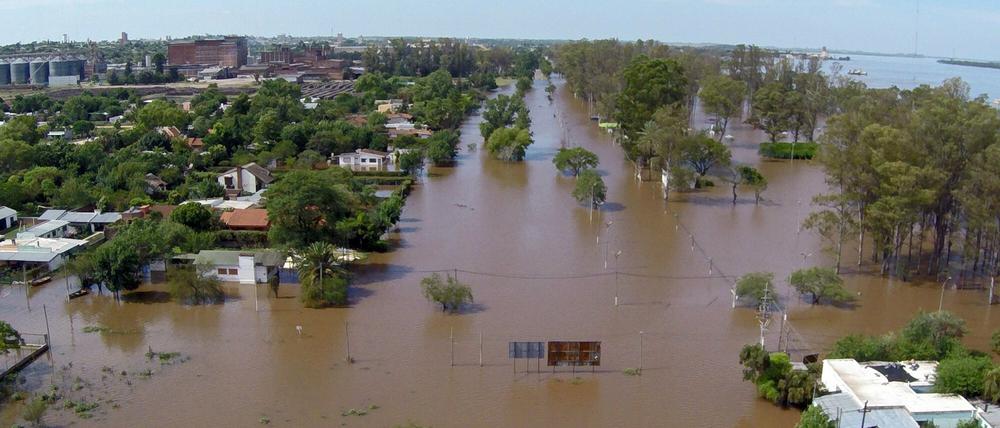 Schwere Überschwemmungen in Paraguay. Hier die Stadt Paysandú am Sonntag.