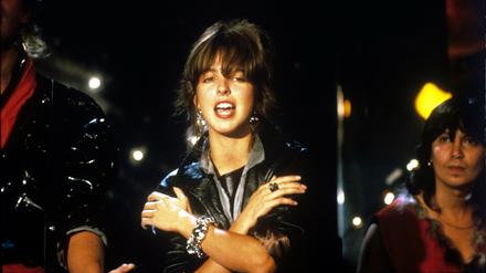 Die deutsche Popsängerin Nena ("99 Luftballons") bei einem Auftritt im "WWF-Club" in Köln in den 80er Jahren. 