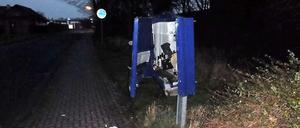 Der gesprengte Kondomautomat in Schöppingen. 