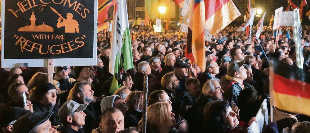 Pegida-Demonstranten in Dresden.