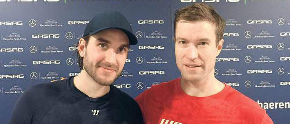 Freunde im Tor. Kevin Nastiuk (l.) und Petri Vehanen verstehen sich gut.