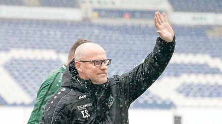 Er kann nicht nur grummelig. Schaaf verbreitet bei 96 positive Stimmung. 