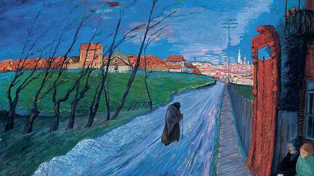 Farben der Heimat. Marianne von Werefkin erinnert sich 1913/14 mit „Stadt in Litauen“ ihrer russischen Wurzeln. 