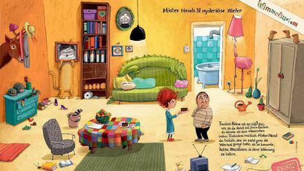 Das klassische Wimmelbild. In diesem Schummelsurium gibt es neben den 31 Tieren auch viele Geschichten zu entdecken, etwa: Warum macht welches Tier was? 