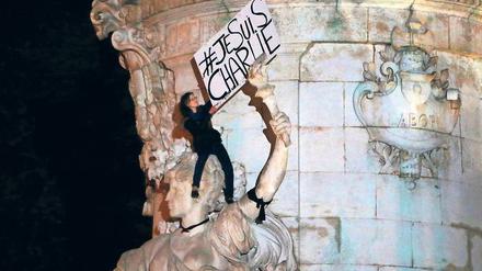 Utopischer Moment des Zusammenhalts. Die Verteidigung republikanischer Werte – auf der Place de la République, am 8. Januar 2015.
