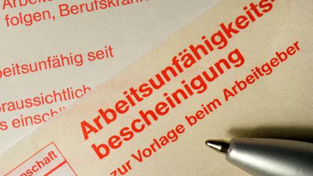 Eine Arbeitsunfähigkeitsbescheinigung zur Vorlage beim Arbeitgeber.