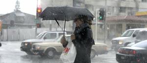 Heftiger Regen in Los Angeles, Kalifornien, am Mittwoch. 